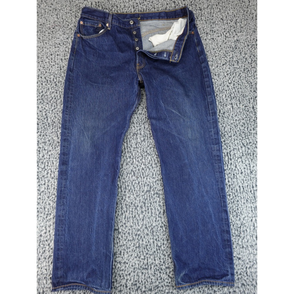 Levis 501 Original Fit Jeans Mens 40x36 Dark Wash Blue Denim Button Fly 501-0193